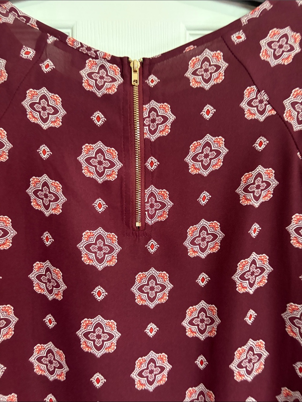Papermoon Burgundy Floral Medallion Blouse - Picture 6 of 11